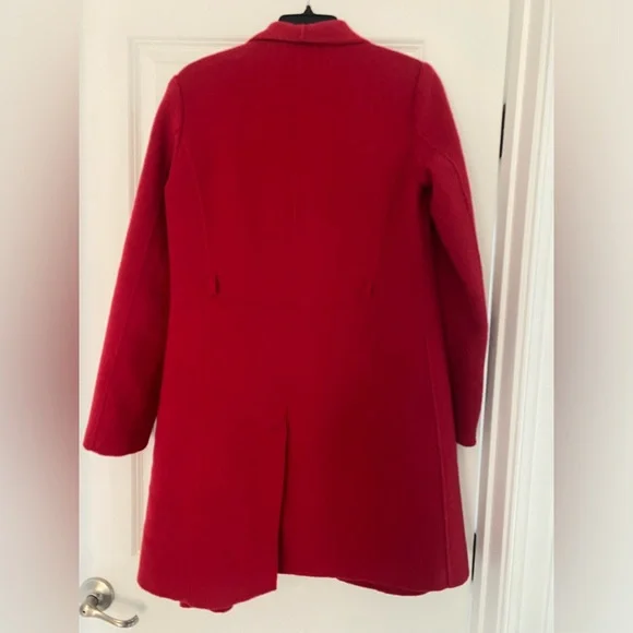 Red Wool Coat Size Small - Picture 7 of 12
